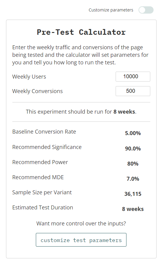 Pre-Test Calculator (Tool)